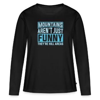Père blagues Papa Blagues - T-shirt manches longues Premium bio Femme - noir - Devant - Julia (174cm)