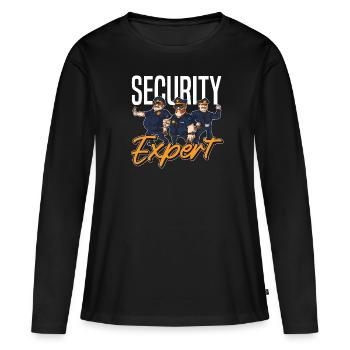 Service de sécurité des agents de sécurité - T-shirt manches longues Premium bio Femme - noir - Devant - Julia (174cm)