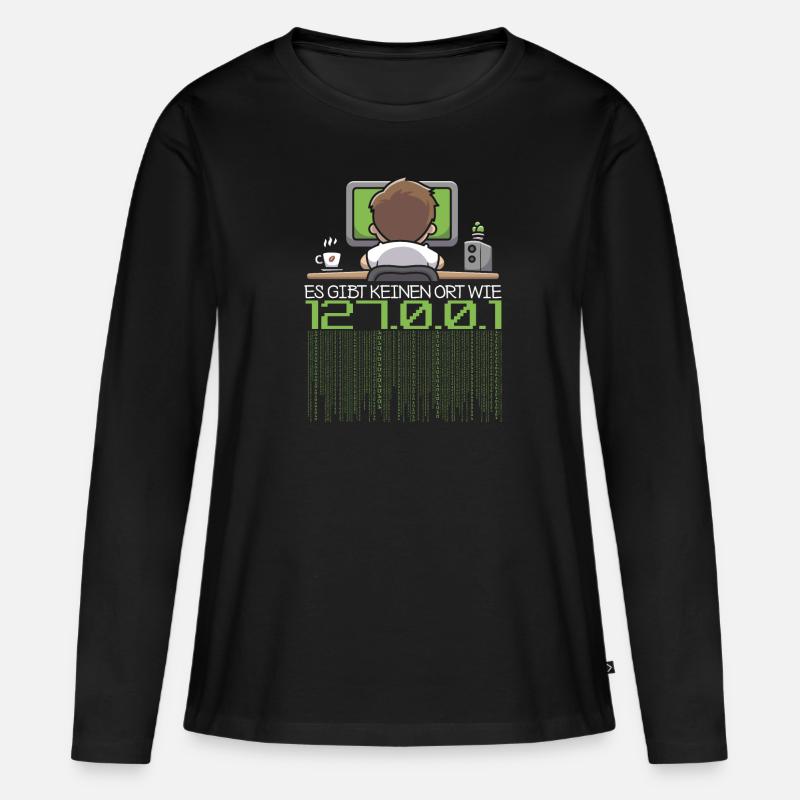 Programmierer Coder Software Entwickler - Frauen Premium Bio Langarmshirt - Schwarz