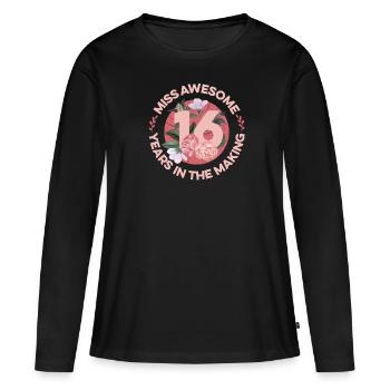 Sweet 16 - Frauen Premium Bio Langarmshirt - Schwarz - Vorne - Julia (174cm)