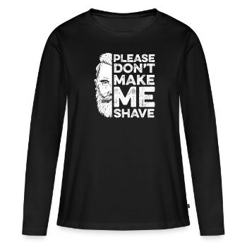 Barbe Complète Barbe Barbe Hipster Homme - T-shirt manches longues Premium bio Femme - noir - Devant - Julia (174cm)