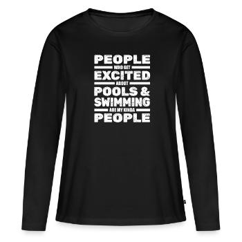 Nageurs nageurs - T-shirt manches longues Premium bio Femme - noir - Devant - Julia (174cm)