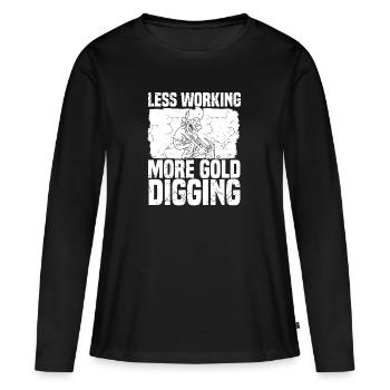 Mines d’or - T-shirt manches longues Premium bio Femme - noir - Devant - Julia (174cm)