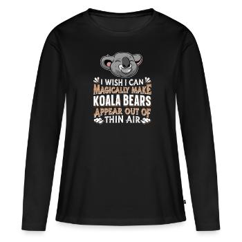 Koala Koala Ours - T-shirt manches longues Premium bio Femme - noir - Devant - Julia (174cm)