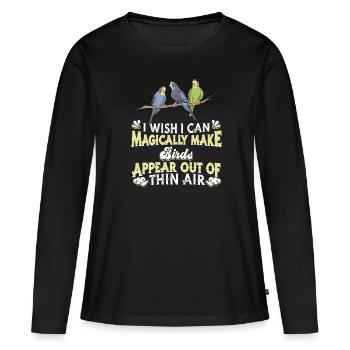 Oiseaux Oiseaux - T-shirt manches longues Premium bio Femme - noir - Devant - Julia (174cm)