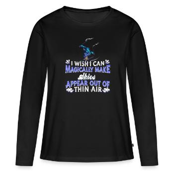 Ski Skiing Skis - Women's Premium Organic Long Sleeve Shirt - black - Front - Julia (174cm)