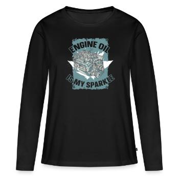 LKW Fahrer Lastwagenfahrer Fernfahrer Trucker - Frauen Premium Bio Langarmshirt - Schwarz - Vorne - Julia (174cm)