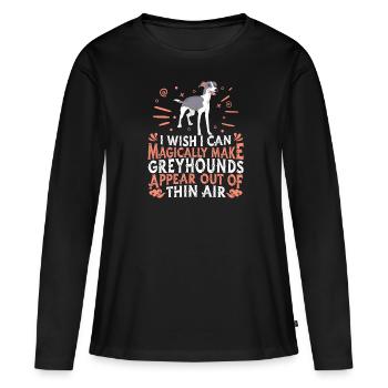 Chien Greyhound - T-shirt manches longues Premium bio Femme - noir - Devant - Julia (174cm)