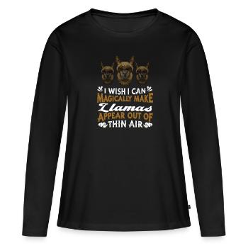 Lama Llama Alpaga - T-shirt manches longues Premium bio Femme - noir - Devant - Julia (174cm)