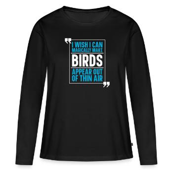 Oiseaux Oiseaux - T-shirt manches longues Premium bio Femme - noir - Devant - Julia (174cm)