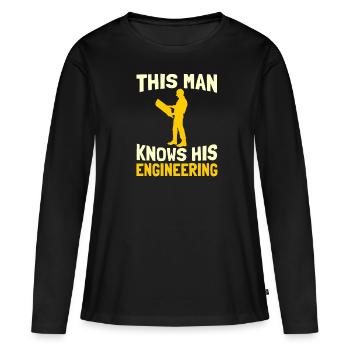 Engineer Master Technician Diploma - Women's Premium Organic Long Sleeve Shirt - black - Front - Julia (174cm)