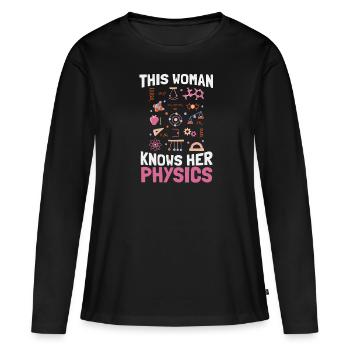 Physicien physicien - T-shirt manches longues Premium bio Femme - noir - Devant - Julia (174cm)
