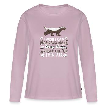 Ratel - T-shirt manches longues Premium bio Femme - rose poudré - Devant - Julia (174cm)