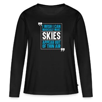 Ski Skiing Skis - Women's Premium Organic Long Sleeve Shirt - black - Front - Julia (174cm)