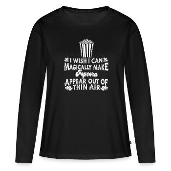 Popcorn - Frauen Premium Bio Langarmshirt - Schwarz - Vorne - Julia (174cm)