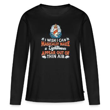 Phare - T-shirt manches longues Premium bio Femme - noir - Devant - Julia (174cm)
