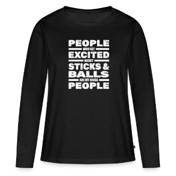 Lacrosse - T-shirt manches longues Premium bio Femme - noir - Devant - Julia (174cm)