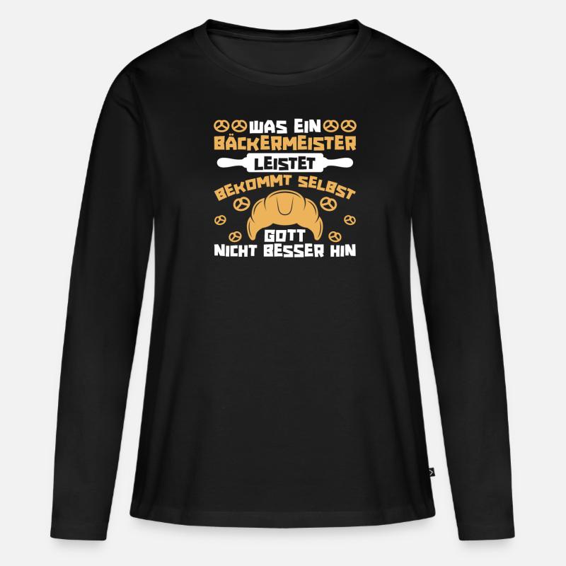 Bäcker Backen Konditor - Frauen Premium Bio Langarmshirt - Schwarz