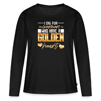 Gold Mining Gold Mine - Women's Premium Organic Long Sleeve Shirt - black - Front - Julia (174cm)