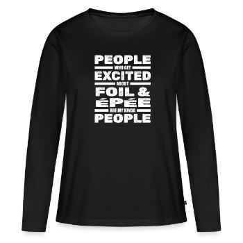 Fechten - Frauen Premium Bio Langarmshirt - Schwarz - Vorne - Julia (174cm)