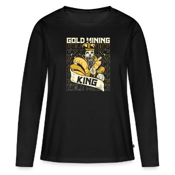 Gold Mining Gold Mine - Women's Premium Organic Long Sleeve Shirt - black - Front - Julia (174cm)