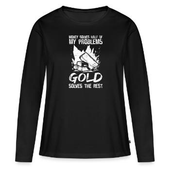 Gold Mining Gold Mine - Women's Premium Organic Long Sleeve Shirt - black - Front - Julia (174cm)