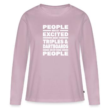Dart Darter Dartsport - T-shirt manches longues Premium bio Femme - rose poudré - Devant - Julia (174cm)