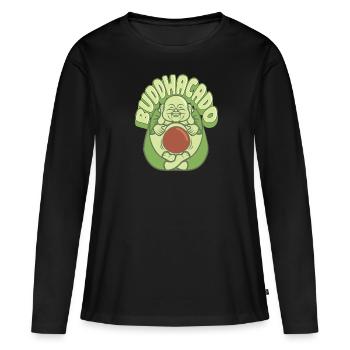 Bouddhisme bouddhiste de Bouddha - T-shirt manches longues Premium bio Femme - noir - Devant - Julia (174cm)