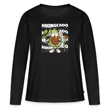 Randonnée Trekking Randonneurs - T-shirt manches longues Premium bio Femme - noir - Devant - Julia (174cm)