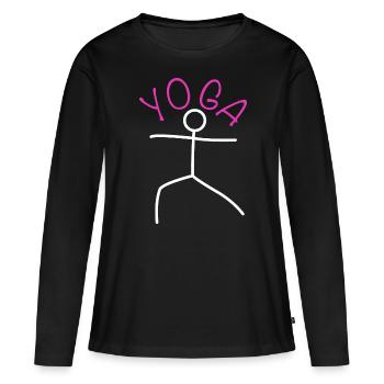 Yoga Outfit - Women's Premium Organic Long Sleeve Shirt - black - Front - Julia (174cm)