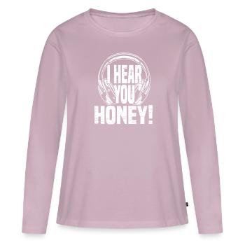 Ingénieur du son Tontechniker - T-shirt manches longues Premium bio Femme - rose poudré - Devant - Julia (174cm)