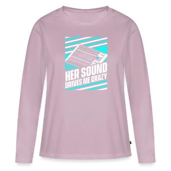 Ingénieur du son Tontechniker - T-shirt manches longues Premium bio Femme - rose poudré - Devant - Julia (174cm)