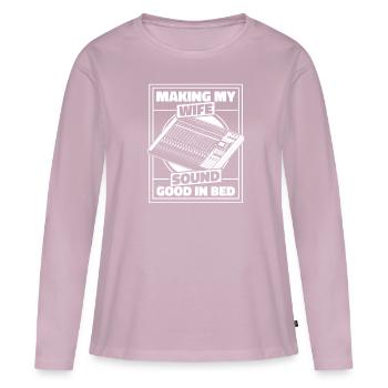 Ingénieur du son Tontechniker - T-shirt manches longues Premium bio Femme - rose poudré - Devant - Julia (174cm)