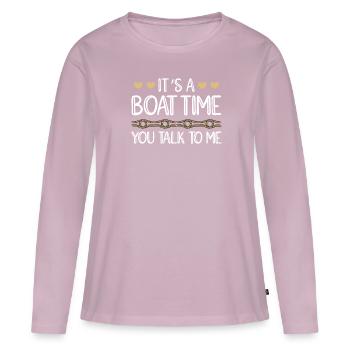Voiliers Marins - T-shirt manches longues Premium bio Femme - rose poudré - Devant - Julia (174cm)