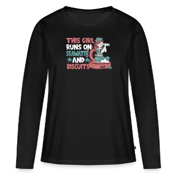 Voiliers Marins - T-shirt manches longues Premium bio Femme - noir - Devant - Julia (174cm)