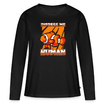 Clownfisch - Frauen Premium Bio Langarmshirt - Schwarz - Vorne - Julia (174cm)