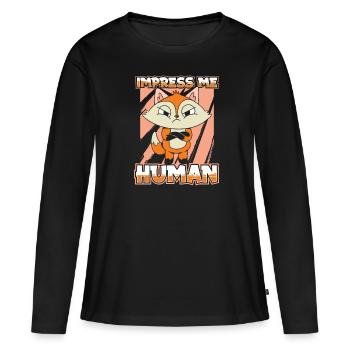 Renard - T-shirt manches longues Premium bio Femme - noir - Devant - Julia (174cm)