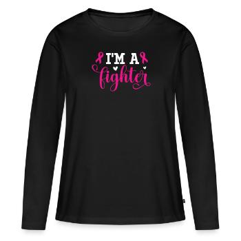 Je suis un survivant - T-shirt manches longues Premium bio Femme - noir - Devant - Julia (174cm)