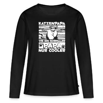 Location de chat Chat Domestique Cat - T-shirt manches longues Premium bio Femme - noir - Devant - Julia (174cm)