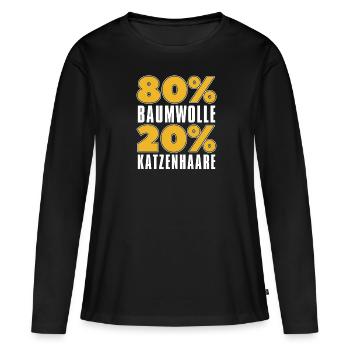 Location de chat Chat Domestique Cat - T-shirt manches longues Premium bio Femme - noir - Devant - Julia (174cm)