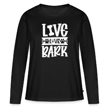 Vie Amour Aboiements - T-shirt manches longues Premium bio Femme - noir - Devant - Julia (174cm)