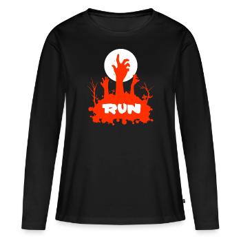 Zombie Friedhof Horror Grab Emo Gamer 666 Comic - Frauen Premium Bio Langarmshirt - Schwarz - Vorne - Julia (174cm)