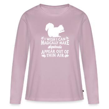 Écureuil - T-shirt manches longues Premium bio Femme - rose poudré - Devant - Julia (174cm)