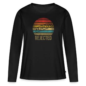Rejeté Sorry Retro Sunset Vintage - T-shirt manches longues Premium bio Femme - noir - Devant - Julia (174cm)