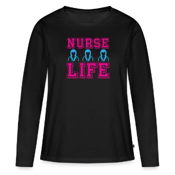 Nurse Hospital Emergency - Women's Premium Organic Long Sleeve Shirt - black - Front - Julia (174cm)