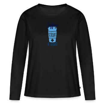 INFIRMIÈRE Infirmière - T-shirt manches longues Premium bio Femme - noir - Devant - Julia (174cm)
