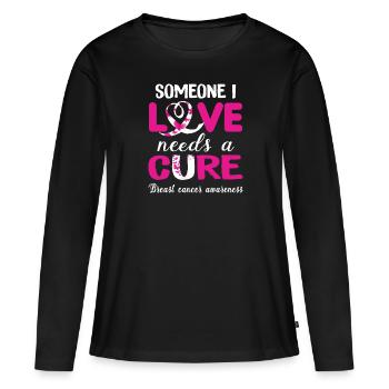 Amour et guérison - T-shirt manches longues Premium bio Femme - noir - Devant - Julia (174cm)