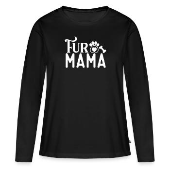 Maman de fourrure - T-shirt manches longues Premium bio Femme - noir - Devant - Julia (174cm)