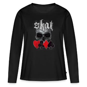 Skat Player - Women's Premium Organic Long Sleeve Shirt - black - Front - Julia (174cm)