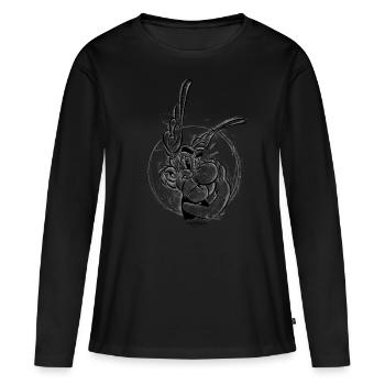 Astérix & Obélix Le Gaulois - T-shirt manches longues Premium bio Femme - noir - Devant - Julia (174cm)
